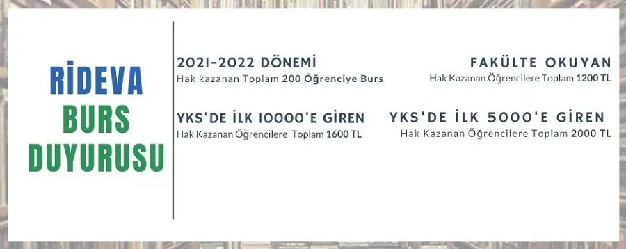 RİDEVA-RİDEF BURS DUYURUSU RİDEVA-RİDEF BURS DUYURUSU